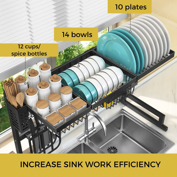 TOOLKISS Stainless Steel Over the Sink Dish Rack & Reviews Wayfair